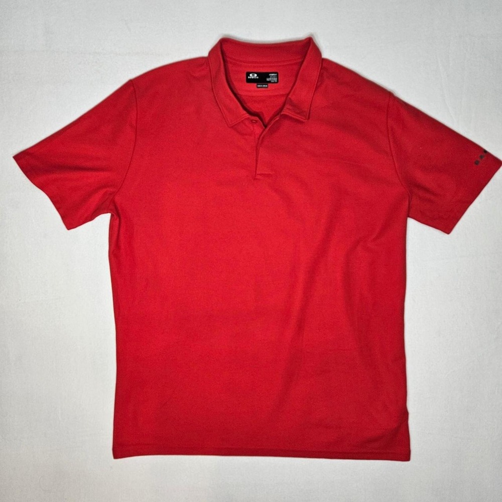 Oakley Hydrolix Red Polo Shirt Mens XL Regular Fit Performance Golf Top